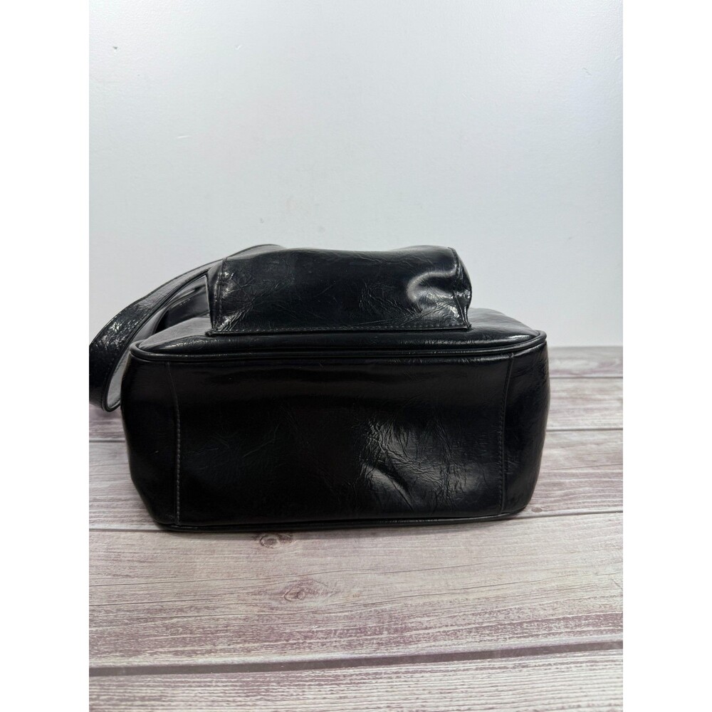 Vintage Black Leather Franchi Handbag Shoulder bag - Picture 6 of 16